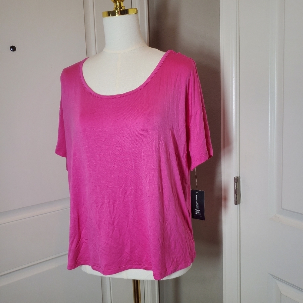NWT INC International Concepts Intimates Pink Tee Size Large Divine Berry - Picture 6 of 12